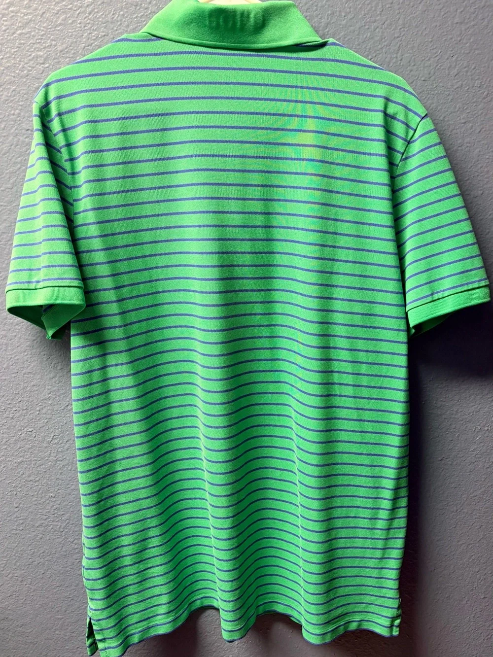 Ralph Lauren Green Polo with Blue Stripes